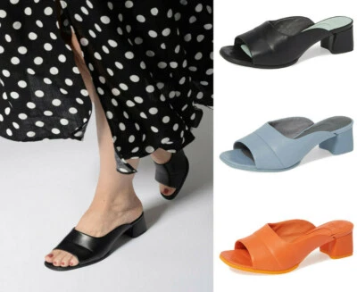 Sandalias de cuero con tacón Katie cámper para mujer tacón cómodo correderas NUEVAS Foto 1 de 2