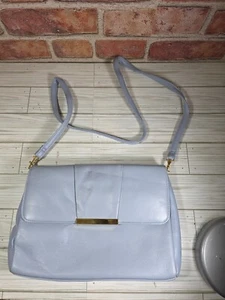 Amanda Smith hellblau Leder Vintage Umhängetasche Schultertasche Handtasche - Bild 1 von 20