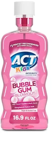 ACT Kids Anticavity Fluoride Rinse For Bad Breath, Bubble Gum Blowout 16.9 FL Oz - Picture 1 of 10