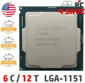 Intel 8th Gen Core i7-8700 SR3QS 3.20GHz (Turbo 4.60GHz) 6-Core 12M LGA-1151 CPU - Picture 1 of 1