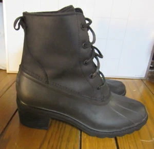 Botas negras de cuero con tacón de agua salada Sperry para mujer talla 10 M (L55) - Imagen 1 de 8