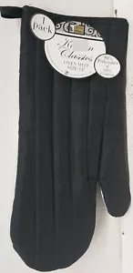 Bedruckte Küche 13" Ofenhandschuh, schwarze Farbe mit gestepptem silberfarbenem Futter, BH - Bild 1 von 7