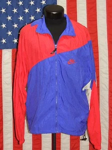 Raro De Colección Nike LG Cortavientos Rojo Chaqueta Abrigo Traje de Pista Hip-Hop Cremallera Rojo Antiguo - Imagen 1 de 12