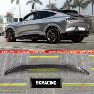 Carbon Fiber/Glossy Black Rear Trunk Spoiler Wing Fits Ford Mustang Mach-E 21-25 - Picture 1 of 22
