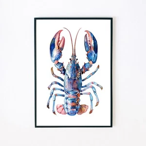 Lobster Watercolour Painting Illustration 7x5 Marine Home Decor Wall Art Print - Picture 1 of 2