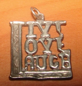 Vintage Silber Live Love Laugh Charm Viel Glück sie werden leben, lieben und lachen - Bild 1 von 1