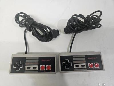 2X Original Nintendo NES Wired Controlle NES-004 Tested - Image 1 of 4