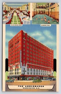 Postcard Washington, D.C. The Ambassador Downtown Hotel Pool Cars Exterior View  - Picture 1 of 2