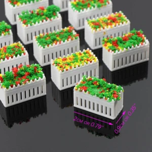 12pcs Échelle OO 1:75 Rectangle Parterre de Fleurs Frontière Ferroviaire Blanc - Photo 1/4