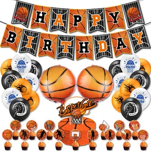 Boys Sports Birthday Basketball Game Party Banner Balloon Kit Decor Supplies - Picture 1 of 10