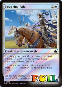 Inspiring Paladin 0018 MTG Foundations Common NP Foil - Picture 1 of 1