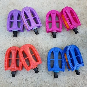 KIDS REPLACEMENT PEDALS 9/16 FOR 3PC CRANKS BMX BIKE BICYCLE PEDAL - Picture 1 of 9