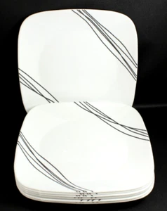 Corelle SIMPLE SKETCH * Set of 7 * Luncheon Plates 9" Black Lines V. NICE - Picture 1 of 3