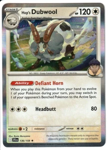 Pokemon Reise zusammen Hop's Dubwool Holo Rare Karte 136/159 NM - Bild 1 von 2