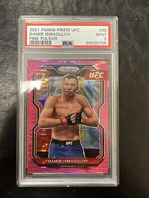 2021 Panini Prizm UFC Damir Ismagulov Rookie Card RC Pink Pulsar /42 PSA 9 MT - Image 1 of 3