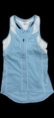 Top de ciclismo CRAFT L 3 ventilación para mujer 1/2” cremallera blanco/azul sin mangas L usado en excelente estado Foto 1 de 4