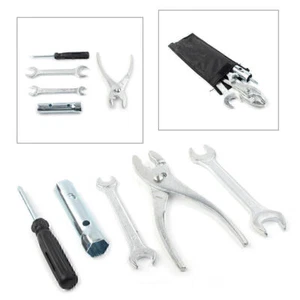 Motorcycle Spark Plug Spanner Wrench Plier Socket Tool Kit With Storage Pocket - Picture 1 of 9