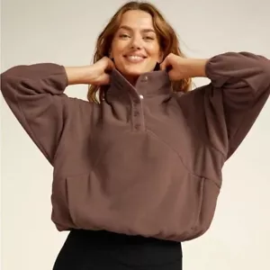 Beyond Yoga Tranquility Fleece Pullover Jacket in Nutmeg Sz S Athleisure Yoga - Picture 1 of 11