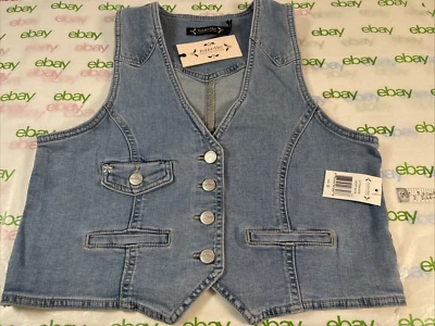 Nanette Nanette Lepore Denim Vest Button Size Small - Image 1 of 4