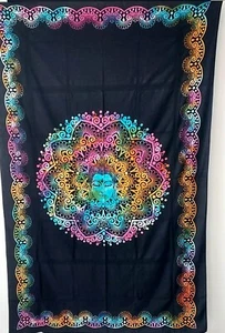 Tapiz de algodón indio Buda Lotus Mandala (55''x85'') - Imagen 1 de 1