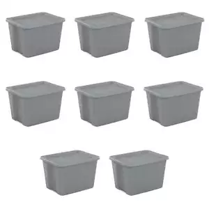 18 g Kunststoff Tragetasche Box grau 8 Stück Packung groß Aufbewahrungskiste Truhe Organizer Umzug - Bild 1 von 9