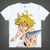 Anime The Seven Deadly Sins Short Sleeve T Shirt Meliodas - 