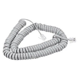 Corde 4P4C 13.12 Pieds Téléphone Fixe Câble pour Bureau Gris - Photo 1/5