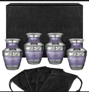 Eternal Peace Lovely Lavender Small Keepsake Urn for Human Ashes - Set of 4 - Picture 1 of 4