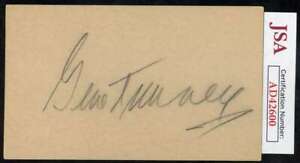 Gene Tunney JSA Coa Signed 3x5 index Card Autograph
