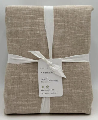 Cortina de cortina Pottery Barn Emery Poletop doble ancho BLACKOUT (1) 100 96 avena Foto 1 de 2