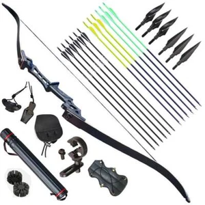 70lb Archery RH Takedown Recurve Bow Set Hunting Arrows Outdoor Sport Adult - Picture 1 of 15