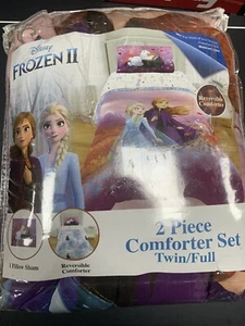 Disney Frozen 2 Reversible Comforter Set Twin / Full Elsa And Anna Bedroom Quilt - Picture 1 of 11