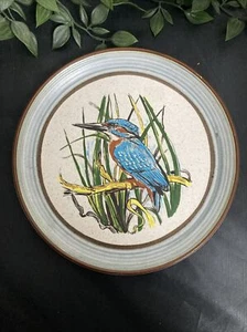 Vintage Purbeck Pottery Kingfisher Plate – Bournemouth Sea River Bird Design - Picture 1 of 11