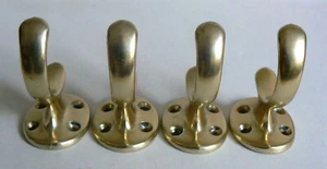 4 ALUMINIUM HAKEN MESSINGFARBEN FÜR GARDEROBE 50ER JAHRE MIDCENTURY DESIGN - Bild 1 von 7