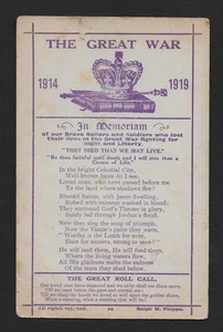 WW1 WWI Der Große Krieg Postkarte Reim Phipps Sieg Frieden Appell 1914 1919 - Bild 1 von 2