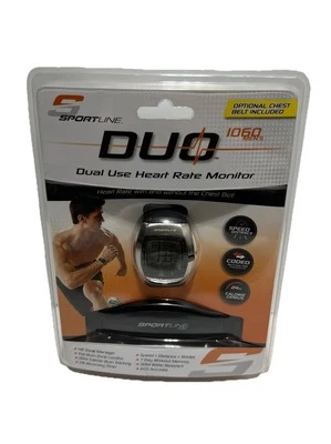 Sportline DUO 1060 Dual Use Heart Rate Monitor Watch w/ Chest Belt-New Sealed - Image 1 of 2