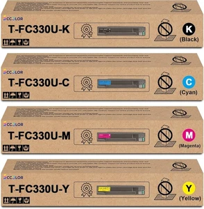 Kasety z tonerem TFC330U do drukarek Toshiba E-Studio 330AC 400AC BCMY nowy chip - Zdjęcie 1 z 4