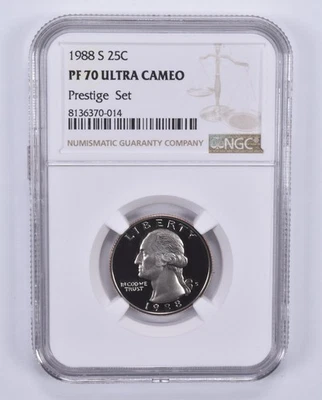 1988-S Washington Quarter Prestige Set PF70 UCAM NGC Brown Label *1166 - Image 1 of 4