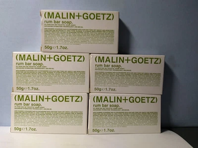 5er-PACK MALIN + GOETZ RUM SEIFE 1,7oz/50g REISEGRÖSSE NEU IM KARTON - Bild 1 von 4