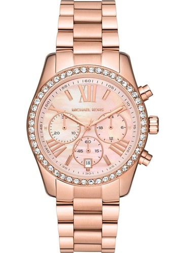 Orologio donna Michael Kors MK7242 Lexington Pavé tono oro rosa 38 mm nuovo con etichette
