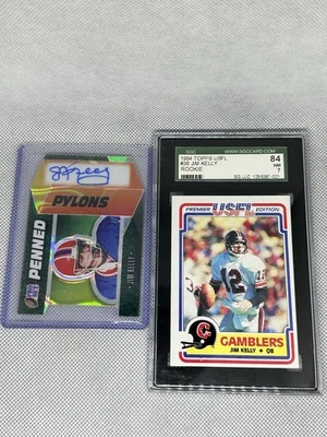 Topps USFL Jim Kelly SHC 7 1984 novato (RC) + hoja 2024 automático/10 Foto 1 de 4