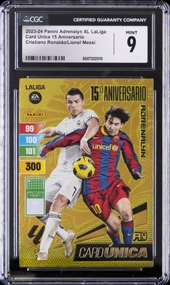 2023-24 PANINI ADRENALYN XL LALIGA CRISTIANO RONALDO/LIONEL MESSI CGC 9 - Image 1 of 2