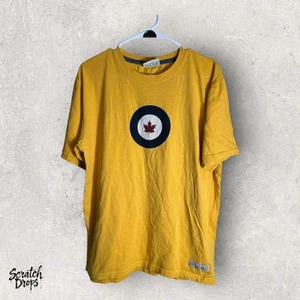 T-shirt canoa rossa vintage grande gialla logo foglia d'acero Canada Heritage Top - Foto 1 di 3