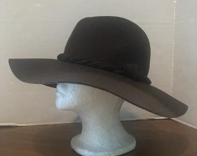 Free People Hat 100% Wool Felt Dark Brown Boho Prairie Rancher Cowboy Western - Image 1 of 4