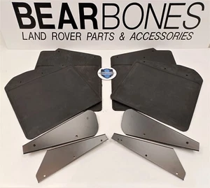 Defender 90 Full set Mud Flaps Front & Rear with Brackets 1987 - 1998 - Picture 1 of 1