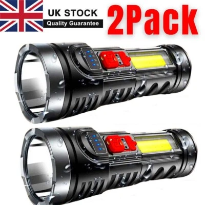 3500000LM LED Flashlight Super Bright Torch USB Rechargeable Lamp High Power