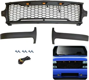 For 99-02 Chevy Silverado 00-06 Suburban Tahoe MATTE BLACK Front Grille w/ LED - Picture 1 of 4