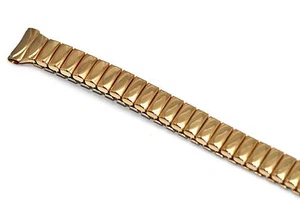 Speidel 9mm Short Gold Thin Stainless Steel Expansion Watch Band Strap - Picture 1 of 1