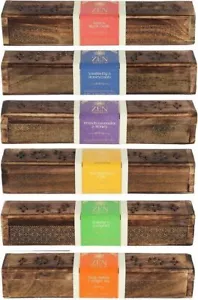 Soporte de palo de incienso de madera quemador caja de incienso Joss cenicero ¡10 palos gratis! - Imagen 1 de 29