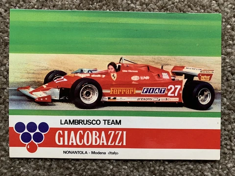 Ferrari Post Card Lambrusco Team Giacobazzi Gilles Villeneuve 1981 Unused Cover